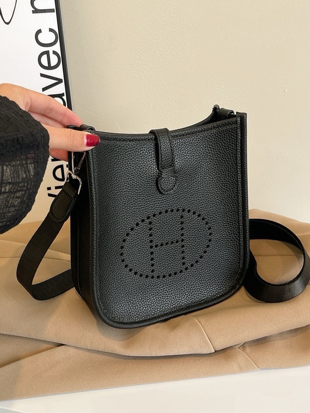 Black Leather Crossbody Bag